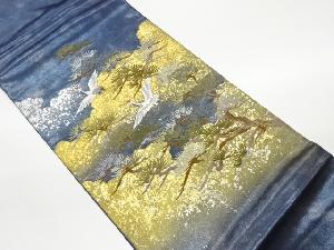 リサイクル　金彩雲に松鶴模様刺繍袋帯